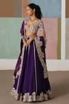 Shop_Mishru_Purple Tulle, Organza Embroidery, Sequins, Zari Ruhani Lehenga Blouse Set _Online_at_Aza_Fashions