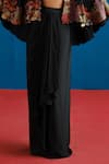 Shop Mishru Black Satin Embroidery, Metallic Thread Marielle Floral Cape Draped Skirt Set Online at Aza Fashions Shop_Mishru_Black Satin Embroidery, Metallic Thread Marielle Floral Cape Draped Skirt Set _Online_at_Aza_Fashions
