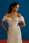 Buy_Mishru_Pink Tulle Embroidery, Sequins, Stones, Beads Sweetheart Diana Corset Skirt Set _Online_at_Aza_Fashions