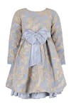 Buy_STELLA ROSSA BY LES PETITS_Blue Polyester Bows Stella Rose Gondenia Dress _at_Aza_Fashions