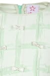 STELLA ROSSA BY LES PETITS_Green Polyester Bows, Pearls Stella Rose Plaid Dress _Online_at_Aza_Fashions