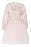 Shop_STELLA ROSSA BY LES PETITS_Pink Polyester Sequins, Ruffles, Bows Stella Rose Blush Dress _at_Aza_Fashions