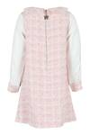 Shop_STELLA ROSSA BY LES PETITS_Pink Polyester Stella Rose Baby Tweed Dress _at_Aza_Fashions