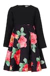 Buy_STELLA ROSSA BY LES PETITS_Black Polyester Stella Rose Pattern Dress _at_Aza_Fashions