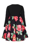 Shop_STELLA ROSSA BY LES PETITS_Black Polyester Stella Rose Pattern Dress _at_Aza_Fashions