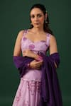 Buy_Baaro Masi_Purple Bemberg, Silk Beads Sweetheart Neck Printed Kurta Skirt Set _Online_at_Aza_Fashions