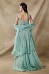 Shop_Awigna_Aqua Organza, Net Cut Work, Sequins, Aurore Cutdana Layered Lehenga Set _at_Aza_Fashions