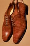 Dmodot Brown Caro Croco Umber Oxford Shoes Online at Aza Fashions Dmodot_Brown Caro Croco Umber Oxford Shoes _Online_at_Aza_Fashions