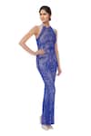 Buy_Chisel By Meghna Ramrakhiya_Blue Round Embellished Gown _at_Aza_Fashions