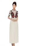 Buy_Huemn_White Embroidered Flared Gown _at_Aza_Fashions