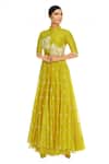 Buy_Neeta Bhargava_Yellow Hand Embroidered Kurta With Lehenga _at_Aza_Fashions