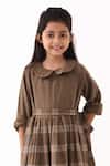 Buy_Three_Brown Melange Cedar Check Peter Pan Collar Dress 