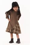 Buy_Three_Brown Melange Gathered Dress _Online_at_Aza_Fashions