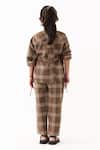 Shop_Three_Brown Checkered Pattern Shirt _at_Aza_Fashions