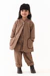 Three_Brown Checkered Pattern Shirt _at_Aza_Fashions