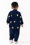 Shop_Three_Navy Embroidery Heart Bomber Jacket With Pant _at_Aza_Fashions