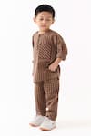 Shop_Three_Brown Checked Mul Kurta _Online_at_Aza_Fashions