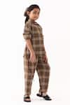 Buy Three Brown Applique Cedar Check Shirt And Pant Set Online at Aza Fashions Buy_Three_Brown Applique Cedar Check Shirt And Pant Set _Online_at_Aza_Fashions