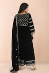 Shop_Priyanka Jain_Black Velvet Embroidery, Sequins, Pearls, Zari V-neck Kurta Set _at_Aza_Fashions