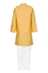 Shop_Rang By Les Petits_Yellow Silk Embroidery Nehru Jacket And Kurta Set _at_Aza_Fashions