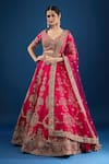 Azeera Pink Silk, Net Sequins, Beads, Zari, Embroidery, Tassels V-neck Lehenga Set at Aza Fashions Azeera_Pink Silk, Net Sequins, Beads, Zari, Embroidery, Tassels V-neck Lehenga Set _at_Aza_Fashions