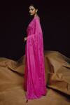 Shop_Dolly J_Pink Georgette Sequins, Beads, Embroidery Scoop Eclat Embellished Saree Set _at_Aza_Fashions
