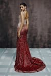 Shop Dolly J Red Tulle, Net Sequins, Stones Scoop Neck Vermilion Glint Ombre Gown at Aza Fashions Shop_Dolly J_Red Tulle, Net Sequins, Stones Scoop Neck Vermilion Glint Ombre Gown _at_Aza_Fashions