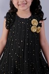 Buy Lil Drama Black Polyester Fabric Flowers, Foil Printing Star Pleated Dress Online at Aza Fashions Buy_Lil Drama_Black Polyester Fabric Flowers, Foil Printing Star Pleated Dress _Online_at_Aza_Fashions