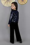 Shop_Lil Drama_Navy Velvet Sequins Jacket And Pant Set _at_Aza_Fashions