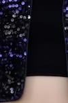 Lil Drama_Navy Velvet Sequins Embellished Jacket And Shorts Set _Online_at_Aza_Fashions