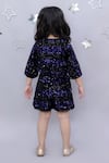 Shop_Lil Drama_Navy Velvet Sequins Jacket And Shorts Set _at_Aza_Fashions
