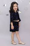 Buy_Lil Drama_Navy Velvet Sequins Jacket And Shorts Set _Online_at_Aza_Fashions