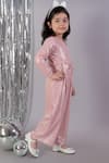 Buy_Lil Drama_Pink Polyester Sequins, Bows One Shoulder Jumpsuit _Online_at_Aza_Fashions
