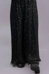 Buy_Lil Drama_Black Polyester Fabric Flowers, Foil Printing Star Pleated Top And Pant Set _Online_at_Aza_Fashions
