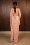 Shop_Ritika Verma_Pink Lycra Sequins, Stones Nadia Embellished Pre-draped Saree With Blouse _at_Aza_Fashions