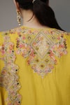 Shop_Rirasa_Yellow Chinon, Chiffon Embroidery, Mirrors Split Manar Resham Kurta Sharara Set _Online_at_Aza_Fashions