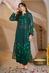 Buy_Rimple Agrawal_Green Georgette, Silk Embroidery, Sequins Split Janvi Floral Tunic Pant Set _at_Aza_Fashions
