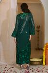 Shop_Rimple Agrawal_Green Georgette, Silk Embroidery, Sequins Split Janvi Floral Tunic Pant Set _at_Aza_Fashions