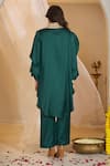 Shop_Rimple Agrawal_Green Silk Beads, Sequins Mandakini Frilled Sleeve Tunic And Box Pleated Pant Set _at_Aza_Fashions