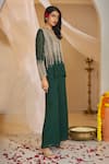 Shop_Rimple Agrawal_Green Georgette Chains, Sequins, Beads Alakananda Embellished Tunic With Pant _Online_at_Aza_Fashions
