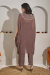 Shop_Rimple Agrawal_Mauve Georgette Beads, Sequins Cowl Haripriya Embroidered Yoke Tunic And Pant Set _at_Aza_Fashions