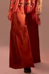 Rimple Agrawal_Red Net, Silk Applique, Tassels, Sequins Round Ganga Velvet Tunic Palazzo Set _Online_at_Aza_Fashions