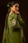 Shop_Prahnaaya_Green Applique, Pearls Sunira Chamak Potli _Online_at_Aza_Fashions