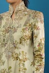 Anamika Khanna_Beige Sequins, Embroidery Printed Coat And Pant Set _at_Aza_Fashions