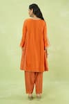 Shop Sheetal Batra Orange Embroidery, Gota Patti Round Neck, Split Kurta With Salwar at Aza Fashions Shop_Sheetal Batra_Orange Embroidery, Gota Patti Round Neck, Split Kurta With Salwar _at_Aza_Fashions