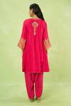 Shop_Sheetal Batra_Pink Embroidery, Zari V-neck Kurta With Salwar _at_Aza_Fashions
