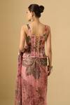 Shop_Mahima Mahajan_Pink Sequins, Embroidery, Zari Sweetheart Neck Floral Printed Saree With Corset _at_Aza_Fashions