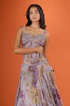 Mahima Mahajan_Purple Sequins, Embroidery Sweetheart Neck Printed Lehenga With Corset _at_Aza_Fashions