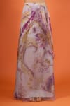 Shop_Mahima Mahajan_Purple Round Neck Floral Print Corset With Draped Skirt _Online_at_Aza_Fashions