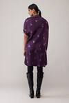 Shop_Bunka_Purple Cotton Embroidery, Sequins Round Neck Diana Long Jacket _at_Aza_Fashions